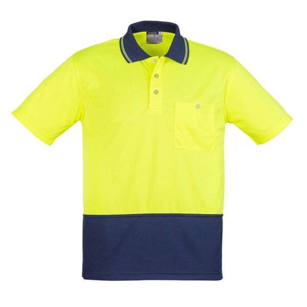 Unisex Hi Vis Basic Spliced Short Sleeve Polo Thumbnail