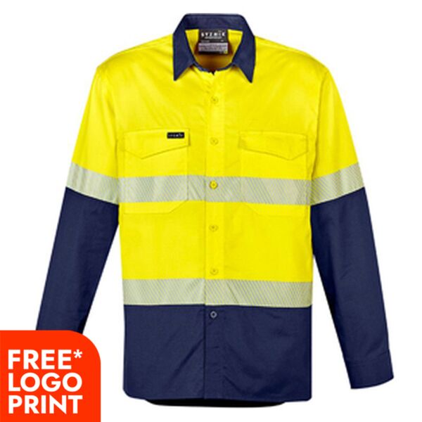 Mens Rugged Cooling Hi Vis Segmented Tape Long Sleeves Shirt Thumbnail
